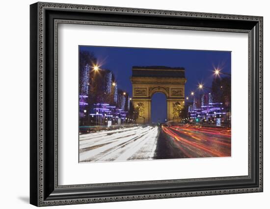 Champs Elysees and Arc De Triomphe at Christmas, Paris, Ile De France, France, Europe-Markus Lange-Framed Photographic Print