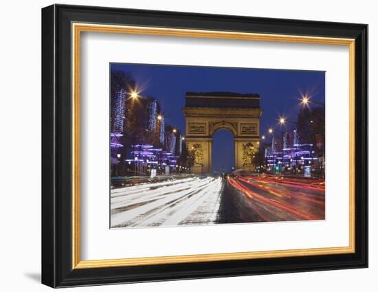 Champs Elysees and Arc De Triomphe at Christmas, Paris, Ile De France, France, Europe-Markus Lange-Framed Photographic Print