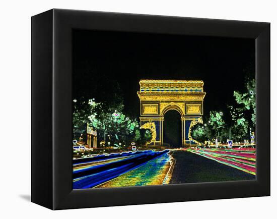 Champs Elysees and Arc de Triomphe, Paris, France-Bill Bachmann-Framed Premier Image Canvas