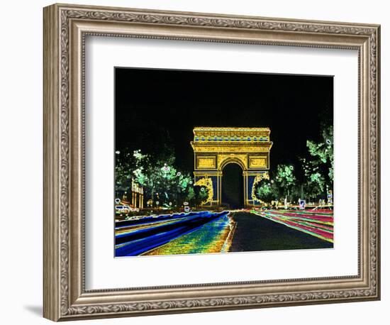 Champs Elysees and Arc de Triomphe, Paris, France-Bill Bachmann-Framed Photographic Print