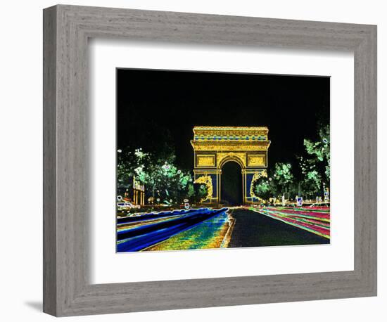Champs Elysees and Arc de Triomphe, Paris, France-Bill Bachmann-Framed Photographic Print