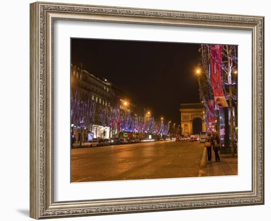 Champs Elysees at Christmas Time, Paris, France, Europe-Marco Cristofori-Framed Photographic Print