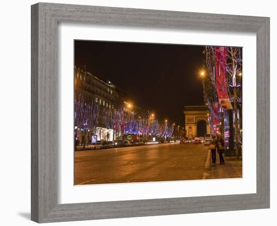 Champs Elysees at Christmas Time, Paris, France, Europe-Marco Cristofori-Framed Photographic Print