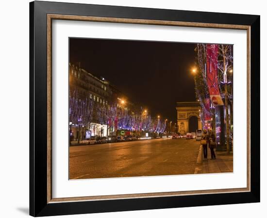 Champs Elysees at Christmas Time, Paris, France, Europe-Marco Cristofori-Framed Photographic Print