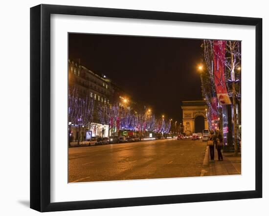 Champs Elysees at Christmas Time, Paris, France, Europe-Marco Cristofori-Framed Photographic Print