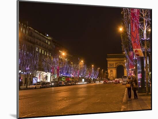 Champs Elysees at Christmas Time, Paris, France, Europe-Marco Cristofori-Mounted Photographic Print