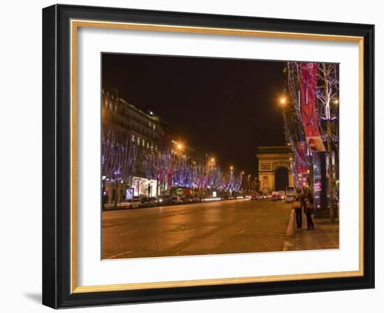 Champs Elysees at Christmas Time, Paris, France, Europe-Marco Cristofori-Framed Photographic Print