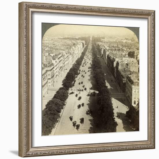 Champs Elysees from the Arc De Triomphe, Paris, France, 19th Century-Underwood & Underwood-Framed Photographic Print