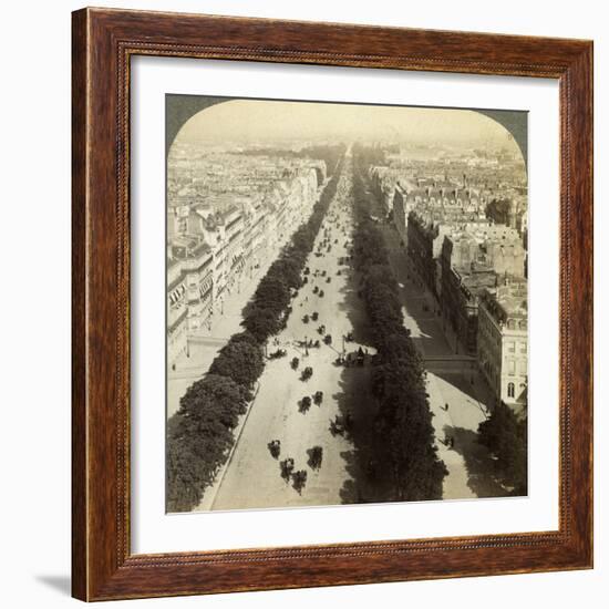 Champs Elysees from the Arc De Triomphe, Paris, France, 19th Century-Underwood & Underwood-Framed Photographic Print