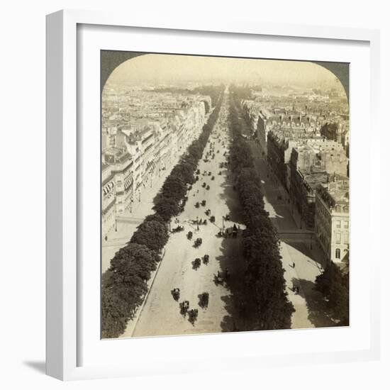 Champs Elysees from the Arc De Triomphe, Paris, France, 19th Century-Underwood & Underwood-Framed Photographic Print