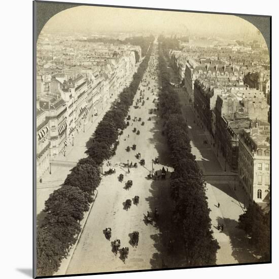 Champs Elysees from the Arc De Triomphe, Paris, France, 19th Century-Underwood & Underwood-Mounted Photographic Print