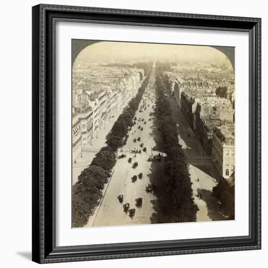 Champs Elysees from the Arc De Triomphe, Paris, France, 19th Century-Underwood & Underwood-Framed Photographic Print