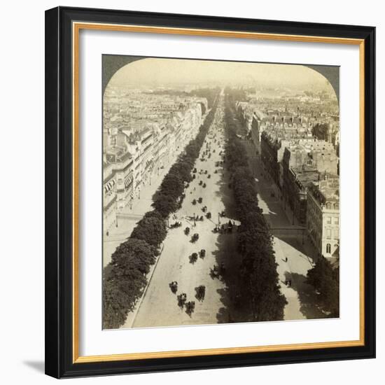 Champs Elysees from the Arc De Triomphe, Paris, France, 19th Century-Underwood & Underwood-Framed Photographic Print