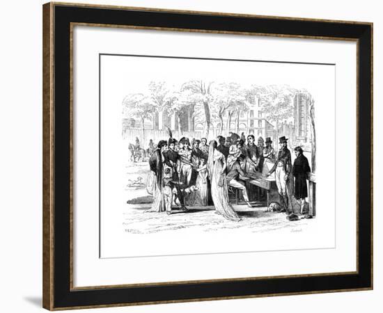 Champs Elysees Open Air Concert, C.1800-null-Framed Giclee Print