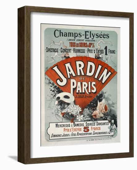 Champs-Elysees,Tous Les Soirs a 8H 1/2, Jardin de Paris-Jules Chéret-Framed Giclee Print