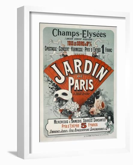 Champs-Elysees,Tous Les Soirs a 8H 1/2, Jardin de Paris-Jules Chéret-Framed Giclee Print