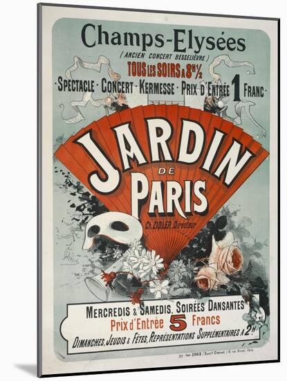 Champs-Elysees,Tous Les Soirs a 8H 1/2, Jardin de Paris-Jules Chéret-Mounted Giclee Print