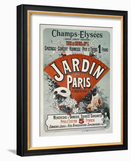 Champs-Elysees,Tous Les Soirs a 8H 1/2, Jardin de Paris-Jules Chéret-Framed Giclee Print