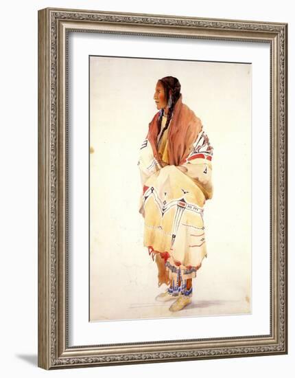 Chan-Cha-Uia-Teuin, Teton Woman-Karl Bodmer-Framed Art Print