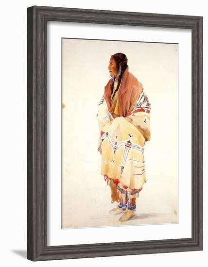 Chan-Cha-Uia-Teuin, Teton Woman-Karl Bodmer-Framed Art Print