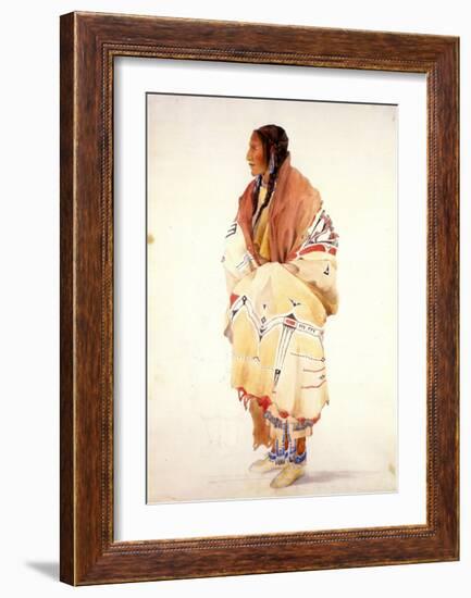 Chan-Cha-Uia-Teuin, Teton Woman-Karl Bodmer-Framed Art Print