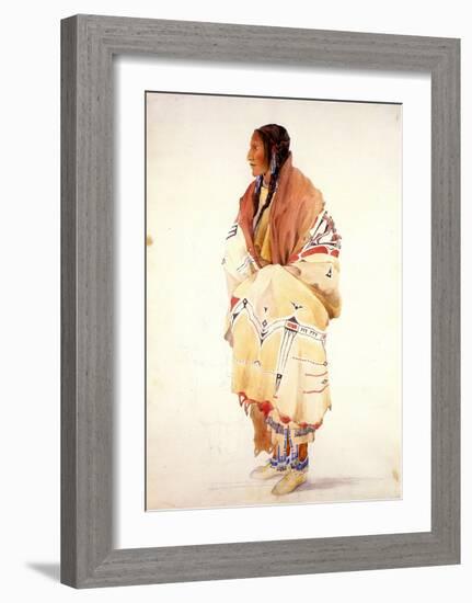 Chan-Cha-Uia-Teuin, Teton Woman-Karl Bodmer-Framed Art Print