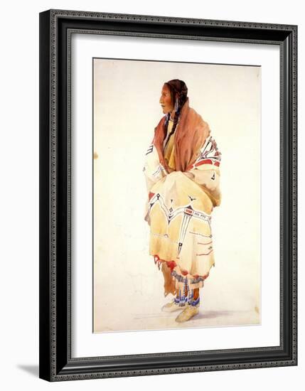 Chan-Cha-Uia-Teuin, Teton Woman-Karl Bodmer-Framed Art Print