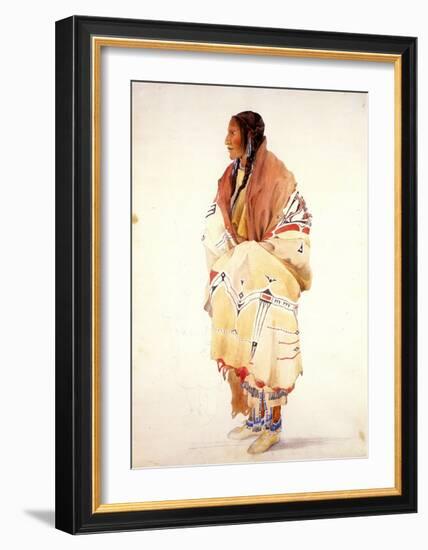 Chan-Cha-Uia-Teuin, Teton Woman-Karl Bodmer-Framed Art Print