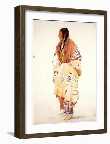 Chan-Cha-Uia-Teuin, Teton Woman-Karl Bodmer-Framed Art Print