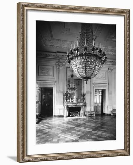 Chandelier Hanging in East Room of White House--Framed Photographic Print