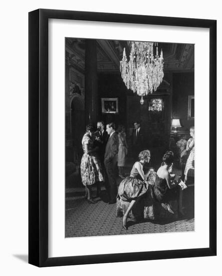 Chandelier in Guy De Rothschild's Castle De Ferrieres-Loomis Dean-Framed Photographic Print