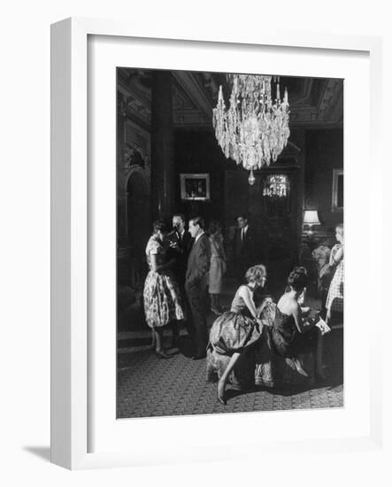 Chandelier in Guy De Rothschild's Castle De Ferrieres-Loomis Dean-Framed Photographic Print