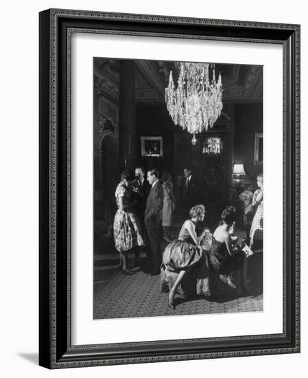 Chandelier in Guy De Rothschild's Castle De Ferrieres-Loomis Dean-Framed Photographic Print