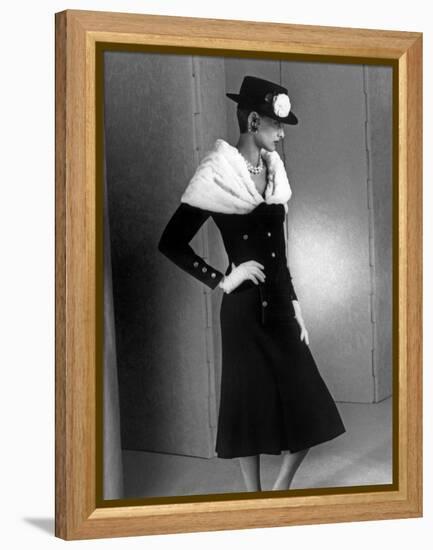 Chanel Fashion : Autumn-Winter 1983 : Model Ines De La Fressange-null-Framed Stretched Canvas