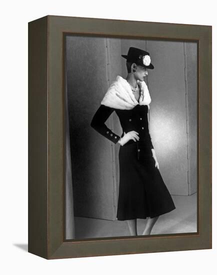Chanel Fashion : Autumn-Winter 1983 : Model Ines De La Fressange-null-Framed Stretched Canvas