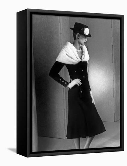 Chanel Fashion : Autumn-Winter 1983 : Model Ines De La Fressange-null-Framed Stretched Canvas