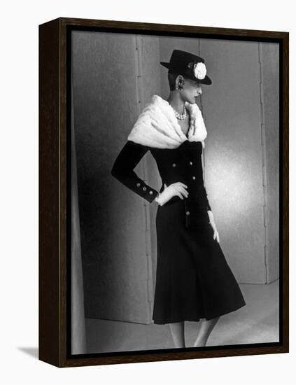 Chanel Fashion : Autumn-Winter 1983 : Model Ines De La Fressange-null-Framed Stretched Canvas
