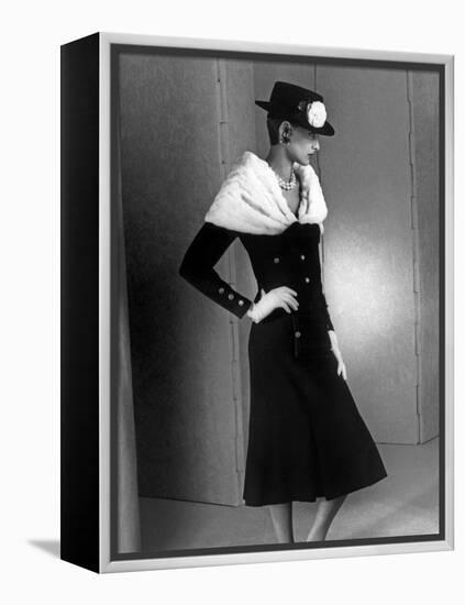 Chanel Fashion : Autumn-Winter 1983 : Model Ines De La Fressange-null-Framed Stretched Canvas