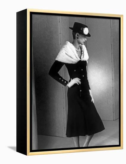 Chanel Fashion : Autumn-Winter 1983 : Model Ines De La Fressange-null-Framed Stretched Canvas