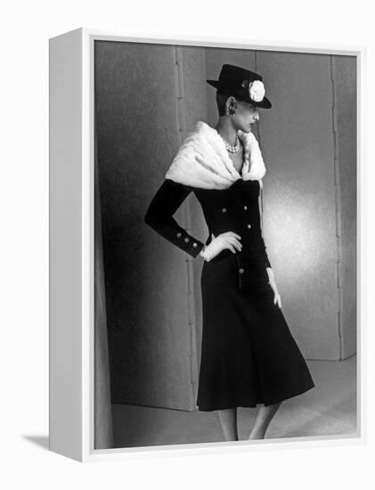 Chanel Fashion : Autumn-Winter 1983 : Model Ines De La Fressange-null-Framed Stretched Canvas