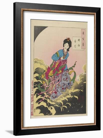 Chang-E Ascending to the Moon, August 1885-Tsukioka Yoshitoshi-Framed Giclee Print