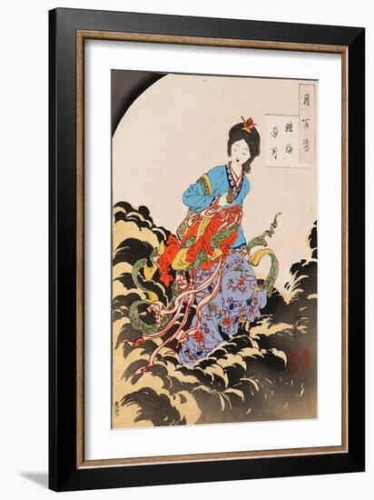 Chang E Flees to the Moon, One Hundred Aspects of the Moon-Yoshitoshi Tsukioka-Framed Giclee Print