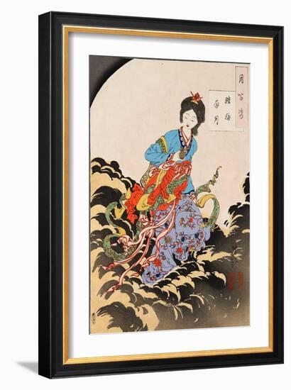 Chang E Flees to the Moon, One Hundred Aspects of the Moon-Yoshitoshi Tsukioka-Framed Giclee Print