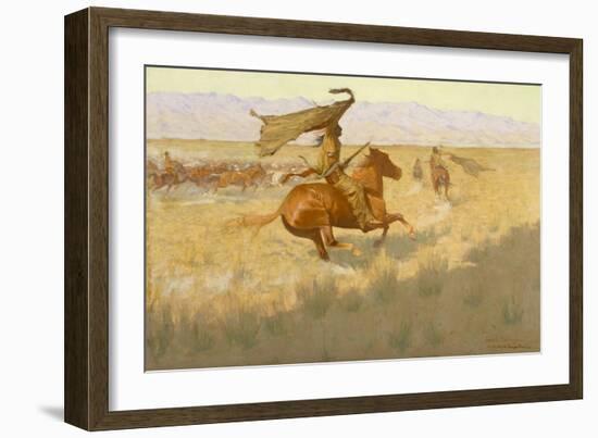 Change of Ownership (The Stampede: Horse Thieves) 1903 (Oil on Canvas)-Frederic Remington-Framed Giclee Print