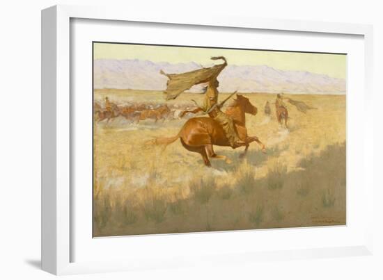 Change of Ownership (The Stampede: Horse Thieves) 1903 (Oil on Canvas)-Frederic Remington-Framed Giclee Print