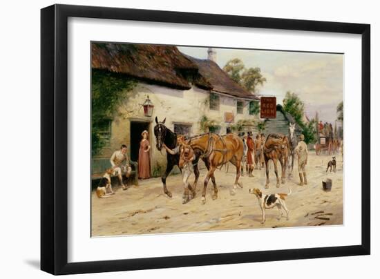 Changing Horses at the Red Lion-George Wright-Framed Giclee Print