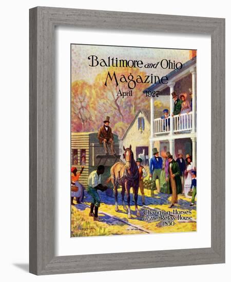 Changing Horses at the Relay House-Herbert Stitt-Framed Giclee Print