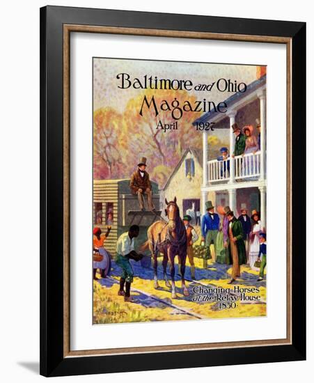 Changing Horses at the Relay House-Herbert Stitt-Framed Giclee Print