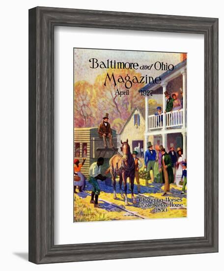 Changing Horses at the Relay House-Herbert Stitt-Framed Giclee Print