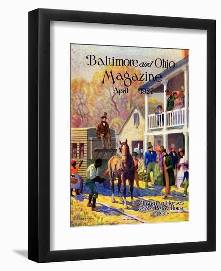 Changing Horses at the Relay House-Herbert Stitt-Framed Giclee Print